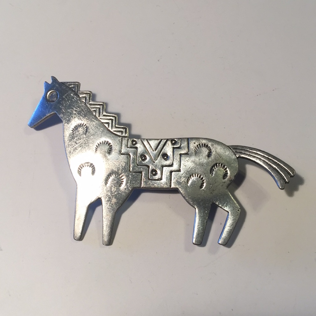 Vintage 1988 Jj Silver Horse Brooch 15$